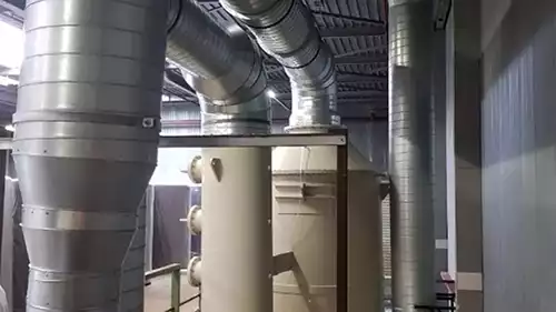 Scrubber columns at a chemical plant
